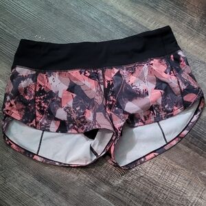 Lululemon Speed Up Shorts Translucence Alpine White Multi/Black Size 4